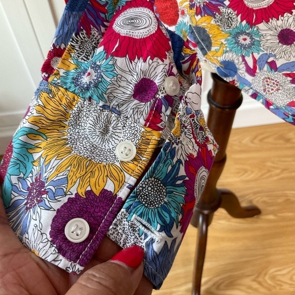 LIBERTY ART Fabrics of London Cotton Floral Print Shirt Button Front Size S/:P - Picture 6 of 15
